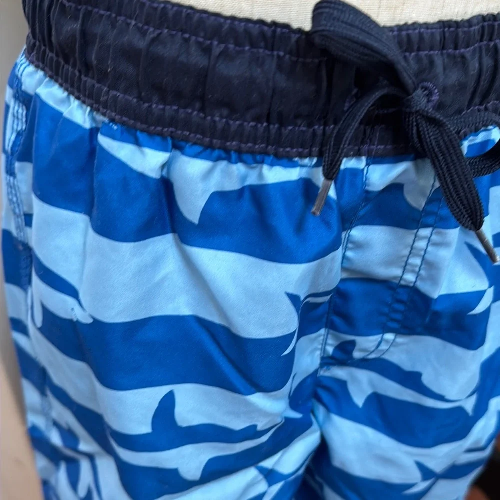 🦈 Gymboree Blue Shark Pattern Swim Trunks 🩳 Pool Ocean Vacation Cruise Resort
